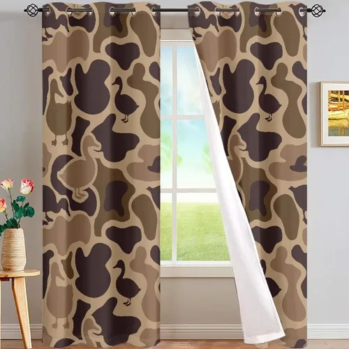 Vista 30 de Dreaweet African Tribal Blackout Curtains 63 Inch Long 2 Panels Set Bohemian Ethnic Geometric Grommet Top Thermal Insulated Curtains for Living Room