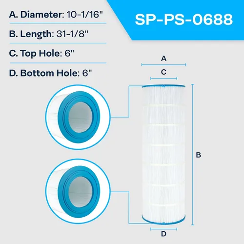 Vista 2 de SpiroPure Cartucho de repuesto para filtro de piscina Pentair CC200 R173217 Pleatco PAP200-4 Unicel C-9419 Filbur FC-0688 para bañera de hidromasaje