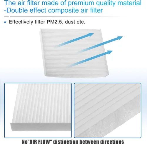 Vista 7 de X AUTOHAUX Filtro de aire de motor + filtro de aire de cabina para Kia Forte ForteKoup Forte5 2014-2018 Juego combinado de filtro de aire