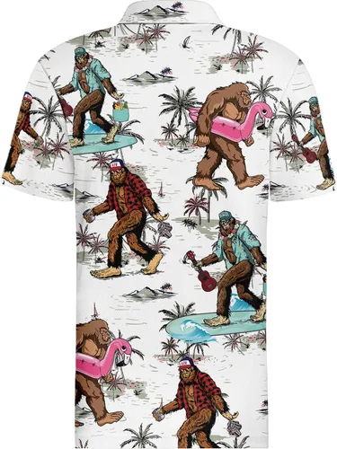 Vista 4 de HIVICHI Divertidas camisas de golf para hombre, diseño de estampado loco, colorido, salvaje, novedoso, que absorbe la humedad, polo para hombre