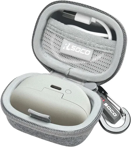 Vista 9 de RLSOCO Funda de transporte para Sony WF-1000XM4 líder en la industria con cancelación de ruido verdaderamente inalámbricos auriculares - Negro