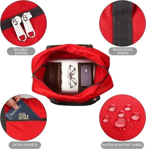 Vista 3 de F.FETIVIN Bolsa de viaje para artículos personales de 18 x 14 x 8 pulgadas para Spirit Airlines, ligera, bolsa de lona impermeable para gimnasio