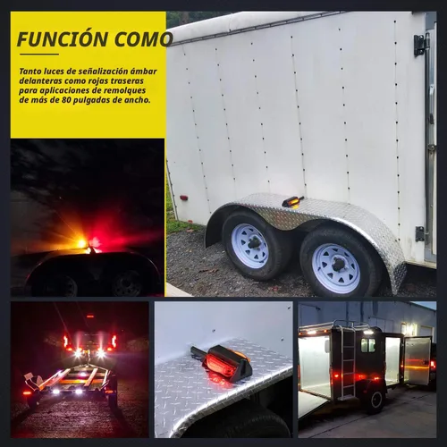 Vista 7 de Nilight 2 luces LED para guardabarros de remolque, luces de marcador de liquidación para remolque, luces delanteras ámbar y traseras rojas para 2