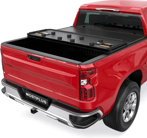 Vista 9 de MOSTPLUS - Funda rígida de triple pliegue para tonneau de camioneta en la parte superior, compatible con Chevy Colorado GMC Canyon 2015 2016 2017