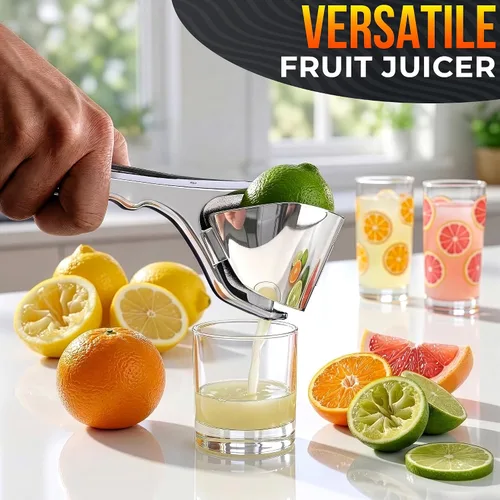 Vista 7 de Exprimidor de limón de acero inoxidable – Exprimidor manual de cítricos, exprimidor de mano plegable para limón, lima y naranja – Recibe hasta