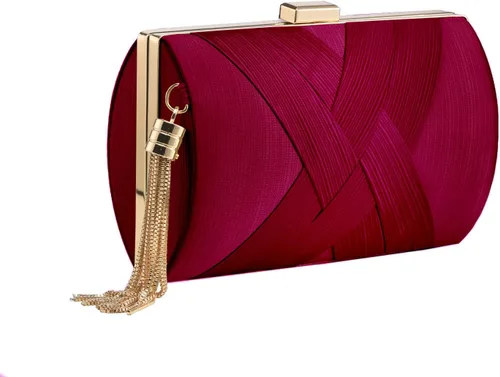 Vista 9 de Bolso de mano para mujer, bolso de mano de noche con borla, bolso cruzado y bolso de hombro para fiesta de noche de boda