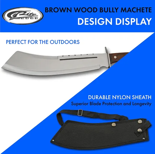 Vista 4 de SZCO Supplies Machete Bully de madera marrón de 18.25", 926948-BK