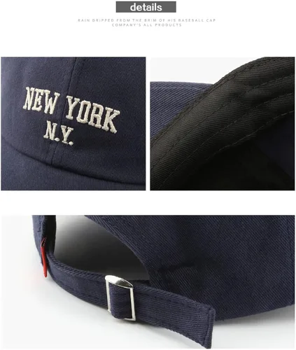 Vista 4 de Gorra de béisbol bordada de algodón con hebilla ajustable para hombres y mujeres
