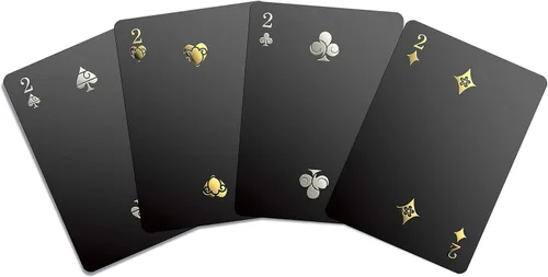 Vista 4 de Gent Supply - Juego de cartas negras impermeables, edición Día de los Muertos, edición Oro Plata y Negro