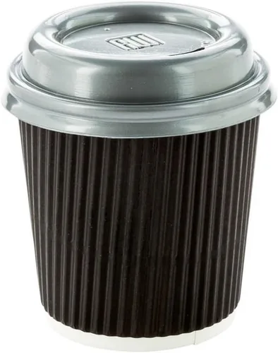 Vista 8 de 500 unidades de tazas desechables negras de 4 onzas para bebidas calientes con diseño de pared ondulada: no necesita mangas - Perfectas