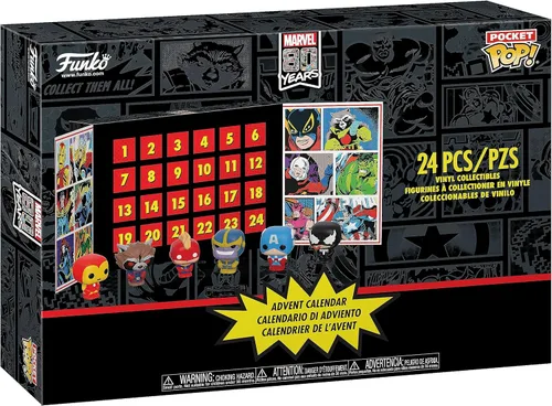 Vista 3 de Calendario de adviento Funko: 80 aniversario de Marvel, 24 piezas