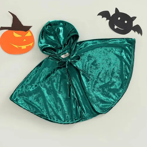 Vista 3 de Disfraz de Halloween y Navidad, con cordones y capucha, capa de terciopelo con capucha, capa para cosplay, ropa de vestir