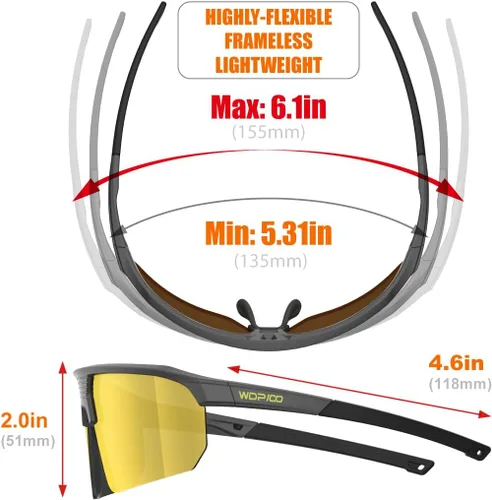 Vista 2 de Q217 HD Gafas de sol polarizadas para mujeres y hombres, ciclismo, correr, pesca, senderismo, golf, béisbol, voleibol, deportes al aire libre