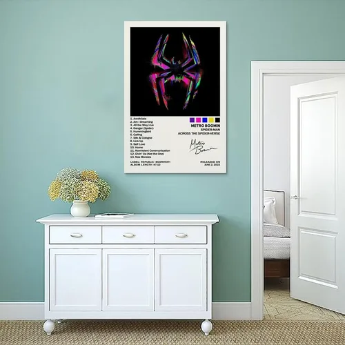 Vista 4 de EASSL Póster de Spider-M con texto en inglés "Across The Spider-Verse" (16 x 24 pulgadas)