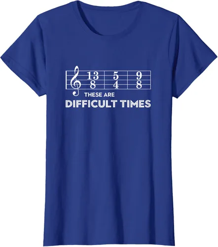 Vista 84 de Musician - Camiseta con texto en inglés "These are Difficult Times", talla S