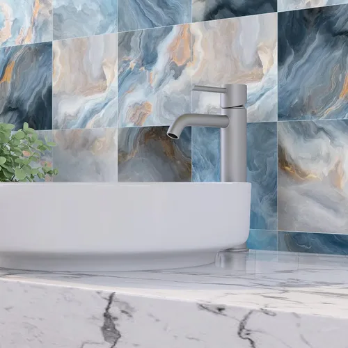 Vista 16 de 12 calcomanías mate para azulejos de pared, despegar y pegar, autoadhesivas, calcomanías de vinilo para azulejos de pared, adhesivo de PVC