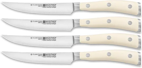 Vista 2 de Wusthof Classic Ikon - Juego de cuchillos para carne, 4 piezas, color plateado
