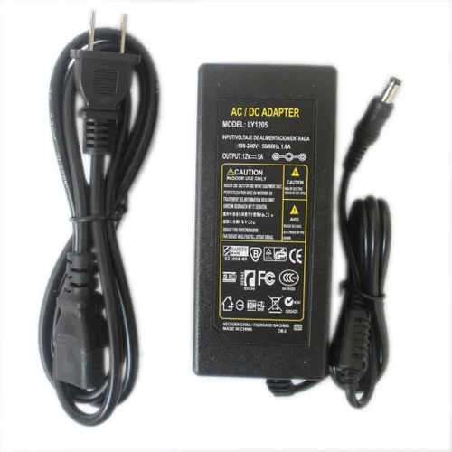 Vista 5 de JOYLIT 12V 5A Adaptador de fuente de alimentación 60W AC 100-240V Convert to DC 12 Volt Transformer 5.5mm x 2.1mm DC Plug LED Driver for 12V LED