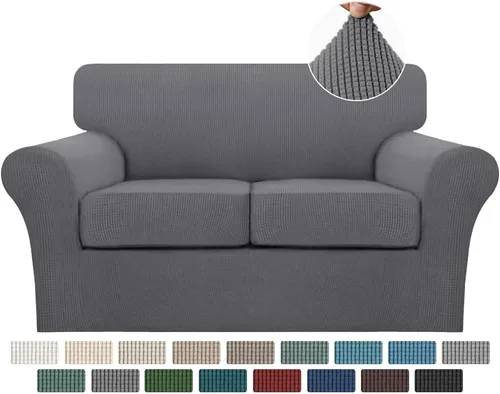 Vista 29 de Turquoize 2 fundas para sillas de sala de estar, funda de sofá con fundas de cojín individuales, funda de muebles para sillas (silla, beige biscotti)