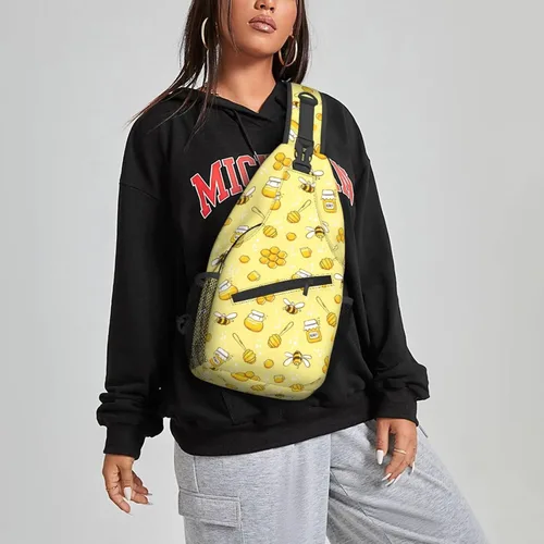 Vista 7 de Famame Mochila bandolera para el pecho, bolsa de hombro, gimnasio, ciclismo, viajes, senderismo, mochila para hombres y mujeres, Multicolor 34