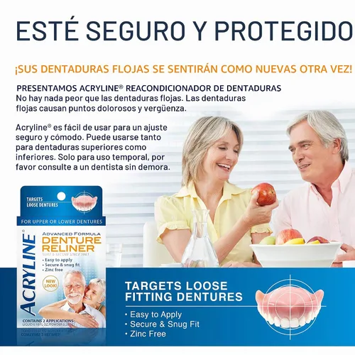 Vista 3 de Advanced Formula Denture Reliner - Reajustar y apretar las dentaduras/para dentaduras superiores e inferiores/Fácil aplicación