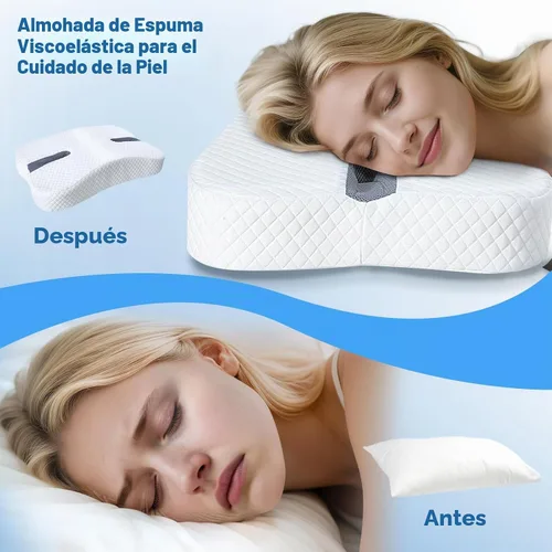 Vista 5 de SAHEYER Almohada antironquidos para dormir de lado, ayuda para evitar ronquidos con espuma viscoelástica, almohada ortopédica para dormir, solución