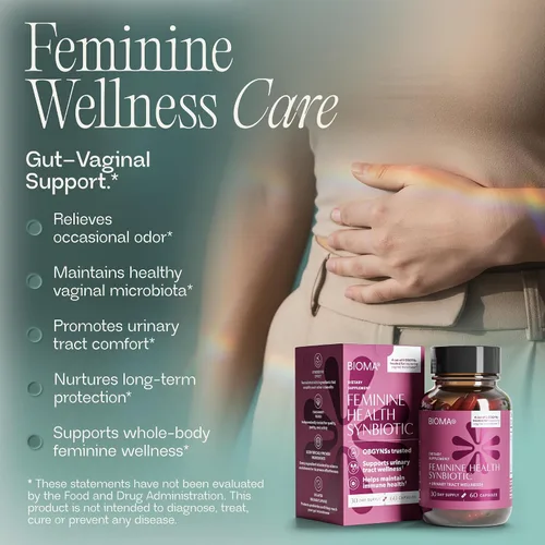 Vista 2 de BIOMA Feminine Health Synbiotic - Suplemento de salud femenina para pH vaginal saludable, tracto urinario y apoyo digestivo - con probióticos