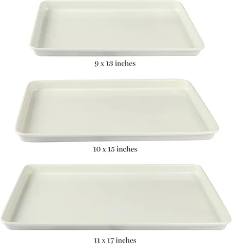 Vista 3 de Martha Stewart Gallen - Juego de 3 bandejas de galletas, bandejas para hornear de 13 pulgadas, 15 pulgadas, 17 pulgadas, cerámica antiadherente, sin