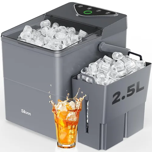 Vista 11 de Silonn Nugget Ice Maker Encimera - 36 libras 24H Masticable Pellet Sonic Black-pro