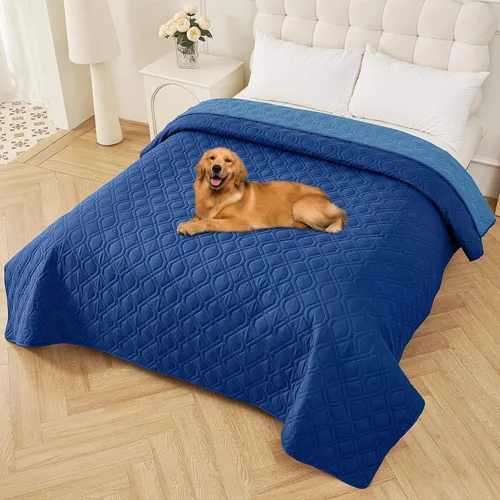 Vista 57 de Smiry Funda Impermeable para Cama de Perro Manta para Mascotas, Manta Suave y Lavable para Perros para Muebles Cama Sofá Sofá Reversible, a Cuadros