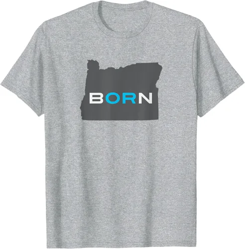 Vista 34 de Nacido en Oregon Camisa – Estado Mapa Born Idea de regalo, Negro