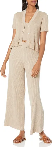Vista 3 de The Drop Women's Catalina Peplum Ruffle Rib Cardigan Sweater