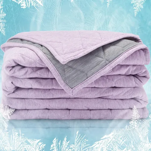 Vista 9 de SLEEP ZONE Manta refrescante para personas que duermen con calor (50 x 60 pulgadas), manta de verano de doble cara, ligera y portátil para gimnasio