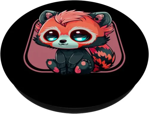 Vista 2 de Lindo pastel gótico panda rojo kawaii anime gótico animales PopSockets intercambiables PopGrip