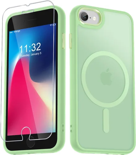 Vista 42 de YENAPOON Funda magnética mate para iPhone 11 con 1 protector de pantalla, compatible con Magsafe, translúcida esmerilada, delgada, a prueba
