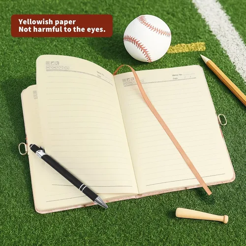 Vista 7 de WERNNSAI Diario luminoso de béisbol para niños, diario secreto con cerradura y llaves, cuaderno de diario para niños, regalo de cumpleaños y Navidad