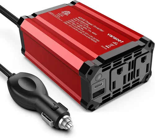 Vista 8 de Inversor de corriente de coche 400W para vehículos DC 12V a AC 110V