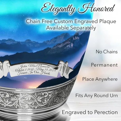 Vista 7 de Commemorative Cremation Urns Urnas de cremación personalizadas decorativas hechas a mano para mujeres (aurora boreal extragrandes)