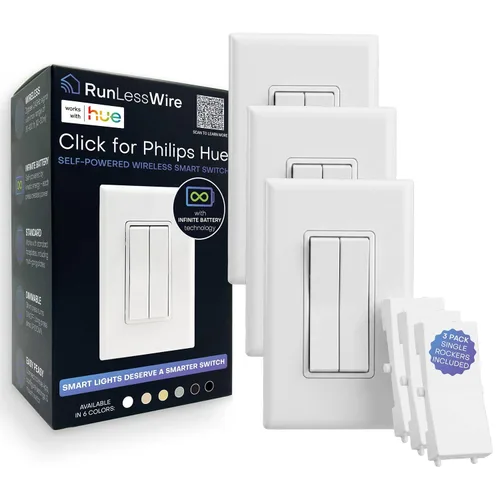 Vista 13 de Haga clic para Philips Hue – Interruptor de luz inteligente inalámbrico sin batería, rango de 30 pies – Funciona de forma nativa con el puente