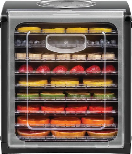 Vista 10 de Chefman Deshidratador de alimentos de 5 bandejas, bandejas transparentes de 11.4 pulgadas, control de temperatura ajustable, crea aperitivos secos
