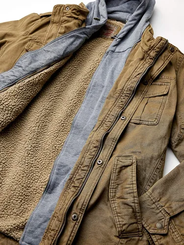 Vista 8 de Levi's Chaqueta estilo militar con capucha de algodón lavado para hombre