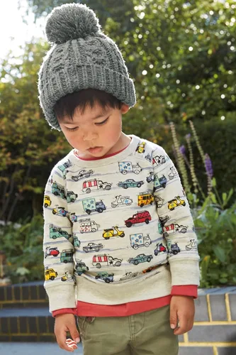 Vista 2 de HUAER& Sudadera de algodón con cuello redondo y estampado de dinosaurios para bebé