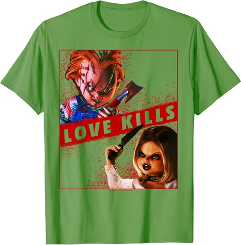 Vista 26 de Child's Play Chucky and Tiffany Love Kills T-Shirt Asphalt Grey