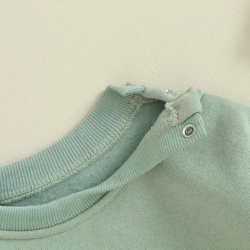 Vista 5 de AEEMCEM Sudadera de forro polar para bebé recién nacido, mameluco de burbujas, color sólido, suéter grueso, ropa cálida de invierno