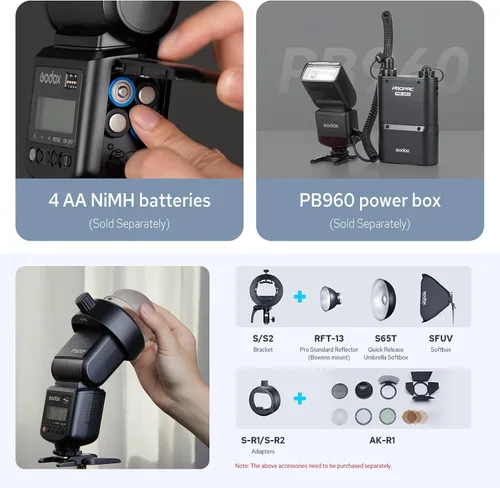 Vista 8 de Godox TT520III TT520 III Flash de cámara, flash universal de zapata caliente, flash manual GN33 con transmisor inalámbrico RT-16, compatible