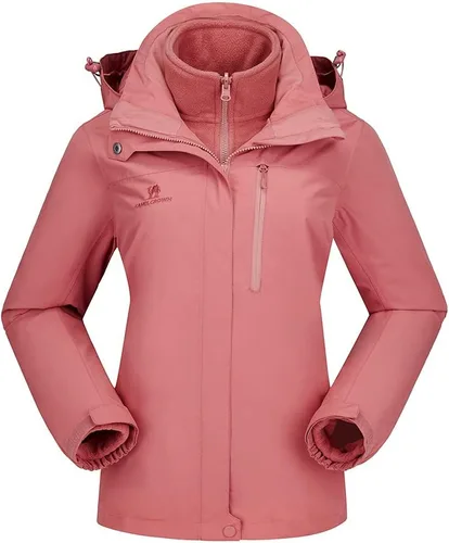 Vista 17 de CAMEL CROWN Chaqueta de esquí impermeable 3 en 1 para mujer, abrigo de invierno rompevientos, chaquetas de snowboard para lluvia, nieve, senderismo