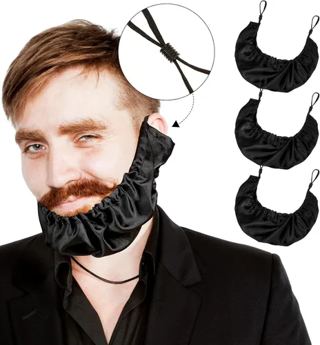 Vista 9 de eBoot 3 Piezas Gorras de Barba Gorro de Barba para Hombres Bandana Cubiertas de Cabello Facial Gorros Protectores Ajustables Gorras de Gorro Regalo