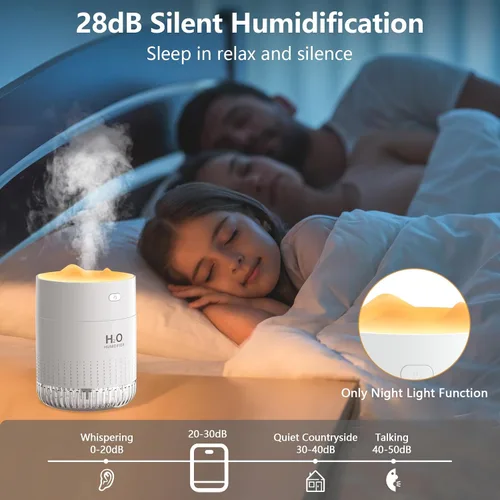 Vista 3 de HOTBAG Minihumidificador portátil para plantas de interior 500ml, pequeño humidificador de niebla fría USB recargable, minihumidificador