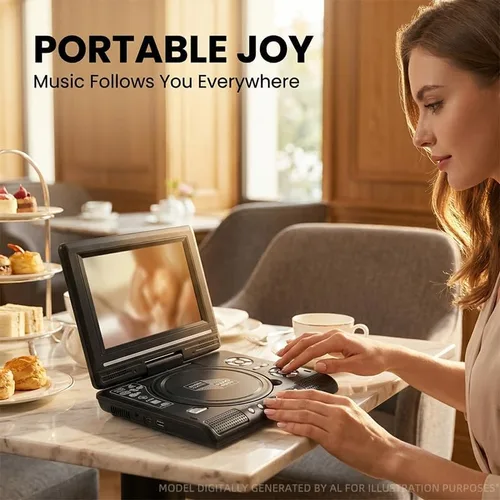 Vista 2 de Reproductor de DVD portátil con pantalla de 7.8" y giro de 270°