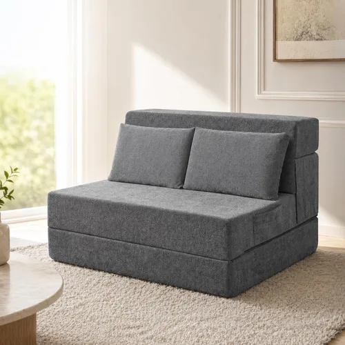 Vista 15 de Sofá Cama Plegable con Colchón, Sofá Cama Plegable con Funda para Silla de Cama con Almohada para Sala de Estar Oficina en Casa